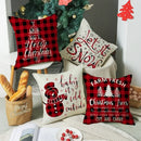 GobekUsa Christmas Elk Pillowcase 45x45cm Farmhouse Red Letter Design