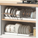 GobekUsa Kitchen Organizer: Expandable Storage Rack for Cabinets with Drawer and Cutting Board Slot