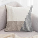 GobekUsa Boho Loop Pillowcase - Grey Beige Tufted Cushion Cover for Home Decoration