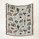 GobekUsa Bohemian Throw Blanket - Geometric Abstract Tapestry Sofa Cover with Tassel - Living Room Decor Rug