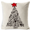 GobekUsa Elk Print Linen Pillowcase: Festive Christmas Cushion Cover for Sofa - 2023 New Year Decor