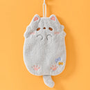 GobekUsa Cartoon Cat Kitchen Cleaning Towel: Absorbent Microfiber with Hanging Loop
