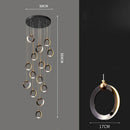 GobekUsa Crystal Chandelier Stair Pendant, Modern Living Room Lighting, Interior Home Decoration