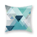 GobekUsa Geometric Leaf Flower Pillowcase Teal Blue Sofa Car Home Decor Throw Cover