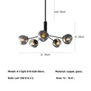 GobekUsa Gray Lava Glass Chandelier LED Pendant Light Modern Nordic Design