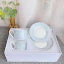 GobekUsa Bone China Coffee and Tea Cup Set with Saucer, Teaware, Dessert Dish