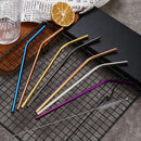 GobekUsa 304 Stainless Steel Reusable Straws Set for Drinks - Eco-Friendly Metal Curved & Straight