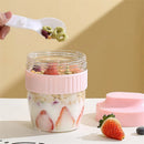 GobekUsa Breakfast Cup with Spoon: Portable Food Storage Container for Students and Picnics