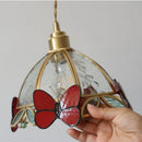 GobekUsa Tiffany Butterfly Glass Wall Lamp with Adjustable LED Light