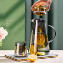 GobekUsa Glass Tea Jug & Water Kettle Set - Heat Resistant Teaware Tray & Accessories