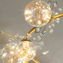 GobekUsa Gold Crystal Glass Ball LED Chandelier for Modern Living Room Bedroom Dining Kitchen