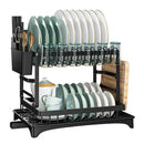 GobekUsa Kitchen Dish Drainer Rack with Chopstick Cage - Space Saver Counter Organizer