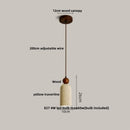 GobekUsa Globe LED Pendant Light Yellow Travertine Stone White Glass Adjust Hang Lamp