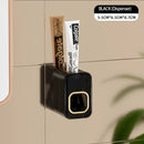 GobekUsa Inverted Toothbrush Holder with Automatic Toothpaste Squeezer & Makeup Storage Rack