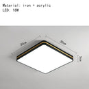 GobekUsa LED Ceiling Lights: Modern Golden Ring Square Round Black Metal Minimalist Lamp