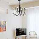 GobekUsa French Candle Led Chandelier Black Gold Kitchen Modern Island Light