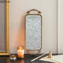 GobekUsa Golden Glass Tray Branch Storage Cosmetics Organizer Jewelry Display Plate