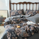 GobekUsa 100% Cotton Double-Layer Floral Jacquard Duvet Cover Set