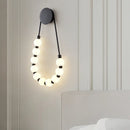 GobekUsa LED Necklace Wall Lights: Gold Black Metal White Acrylic Sconce for Home Art Deco