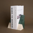 GobekUsa Green Marble Bookends Retro Travertine Holder Home Decor