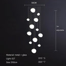 GobekUsa Cobblestone Glass LED Pendant Lights for Villa Hotel Loft Stair Lamp