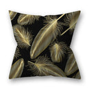 45x45cm Golden Leaves Pillow Cases by GobekUsa - Nordic Ins Black Sofa Decor