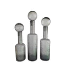 GobekUsa Grey Round Glass Vase Hammer Lid Terrarium Home Decoration