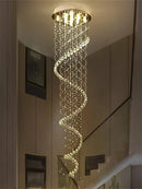 GobekUsa Large LED Crystal Spiral Chandelier for Modern Living Room, Staircase, Bedroom, Hotel