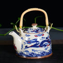 GobekUsa Blue and White Porcelain Tea Pot Clay Yixing Coffee Teapot Gaiwan Samovar
