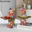 GobekUsa Bear Figurine Sculpture Modern Room Decor Table Statue Keys Storage Shelf