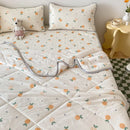 GobekUsa Double-Sided Cool Comforter Set: Ice Silk Duvet, Fitted Sheet, Pillowcase