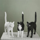 GobekUsa Black Cat Resin Table Lamp for Bedroom Office Dining Room