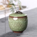 GobekUsa Ice Cracked Texture Tea Caddy Storage Jar with Moisture-proof Sealed Lid