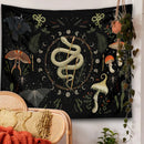 GobekUsa Botanical Witchy Tapestry: Hanging Boho Room Decor with Mushrooms and Snakes