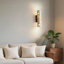 GobekUsa LED Wall Sconce Modern Nordic Wood Canopy Terrazzo Bathroom Mirror Light