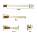 GobekUsa Brushed Gold Bathroom Hardware Set Stainless Steel Towel Bar Robe Hook Toilet Paper Holder