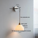 GobekUsa Ceramic LED Wall Sconce Modern Nordic Design Adjustable Pull Chain Switch WC Mirror Light