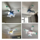 GobekUsa Aircraft Ceiling Fan Chandelier LED Light Remote Dimming Fixture
