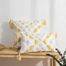 GobekUsa Boho Style Tufted Tassels Yellow Cushion Cover for Home Decor