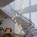 GobekUsa Crystal Bubble Ball Pendant Lights for Stairs, Dining, Living Room Decor