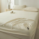 GobekUsa Cotton Fitted Sheet: Wrinkled Yarn, Nordic Comfort, All Seasons Bed Cover