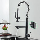 GobekUsa Brushed Nickel Spring Kitchen Faucet Single Handle 360 Rotation Mixer Tap