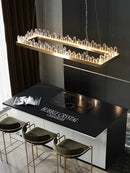 GobekUsa Golden Crystal LED Chandelier for Modern Dining Room