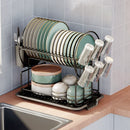 GobekUsa Kitchen Organizer Rack with Drainboard for Dishes, Utensils, and Cups