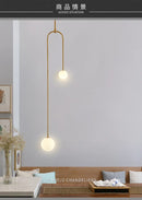 GobekUsa Gold Glass Ball Pendant - Modern Hanging Lamp for Living Room Bedroom