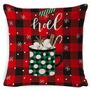 GobekUsa Elk Print Linen Pillowcase: Festive Christmas Cushion Cover for Sofa - 2023 New Year Decor