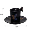 GobekUsa Butterfly Ceramic Tea Cup & Saucer Set for Elegant Dining Table Décor