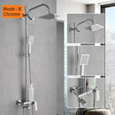 GobekUsa Brass Chrome Round Tube Shower Faucet with Slide Bar and Single Handle