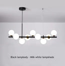 GobekUsa 9-Light Black LED Pendant Chandelier for Modern Living Spaces