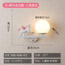 GobekUsa Children's Room Bedside Lamp: Creative Cartoon Eye Protection Led Wall Art Sconce